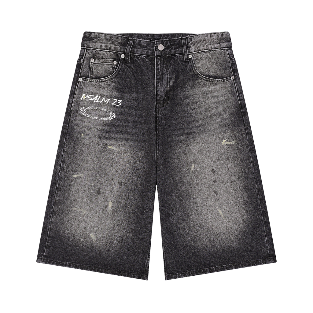 "CHILD OF GOD" Denim Shorts
