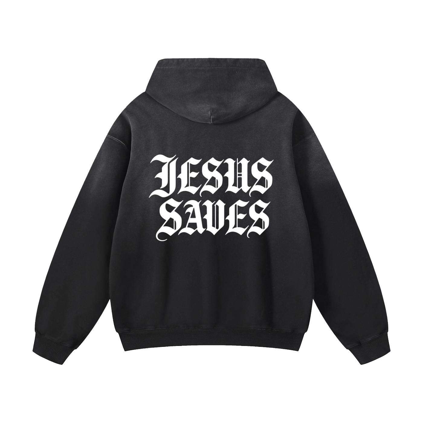 "JESUS SAVES" Denim Hoodie