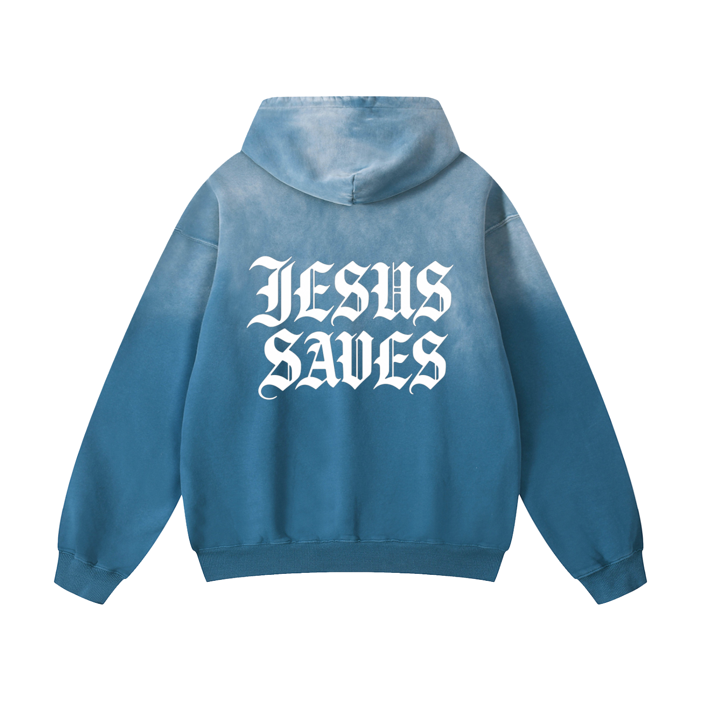 "JESUS SAVES" Denim Hoodie