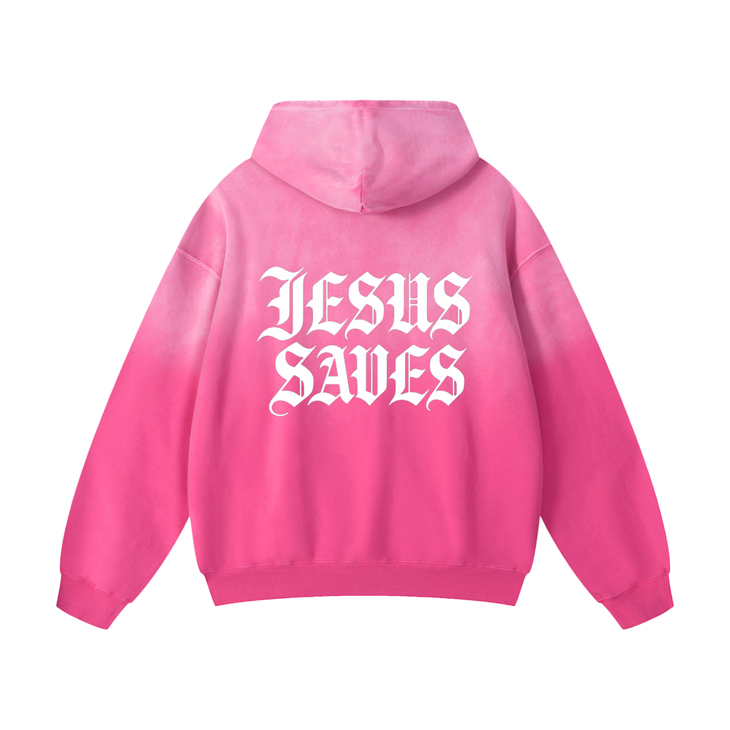 "JESUS SAVES" Denim Hoodie